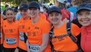 Anne Lingafelter, extreme right, is fundraising to fight cancer