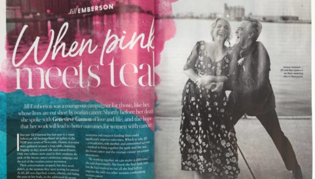 Jill Emberson's Pink Meets Teal legacy features in the Australian Womens Weekly, February issue