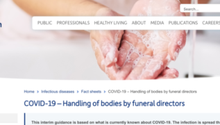 Covid-19 - Handling of bodies by funeral directors