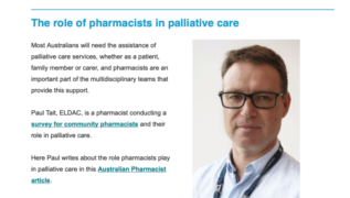 Pharmacists and palliative care