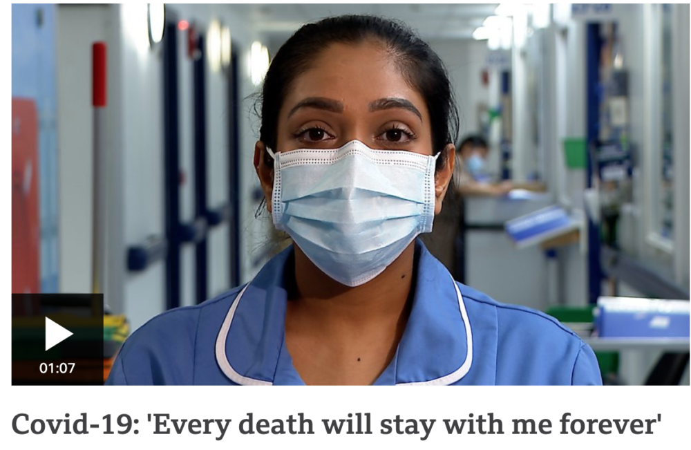 Every death will stay with me forever, Nurse Vishalini Navaneetharajah told The BBC.