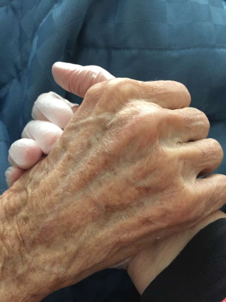 Why birth and death are similar - a nurse's perspective - old man's hand