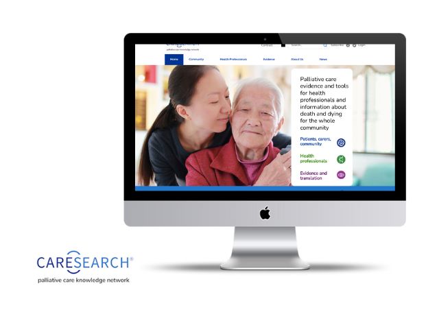 cmputer screen with caresearch website