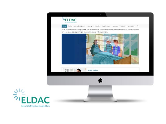 Computer screen with ELDAC website