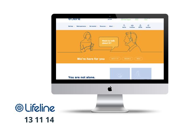 Computer screen with Lifeline website