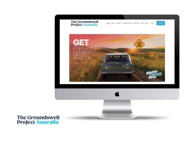 computer screen with The Groundswell project website