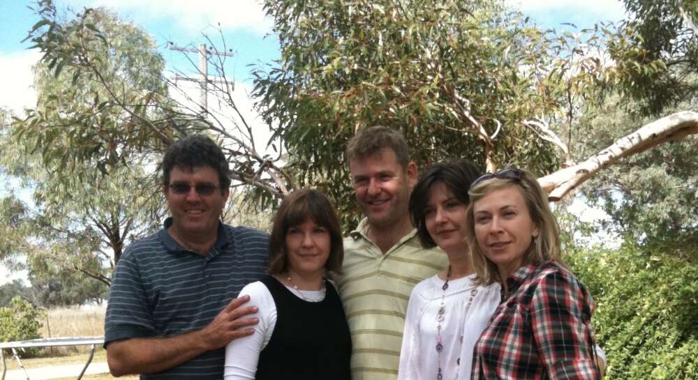 Five of the Rice siblings - before Julian (left) died - for Maya Roffler's Surviving Siblings podcast