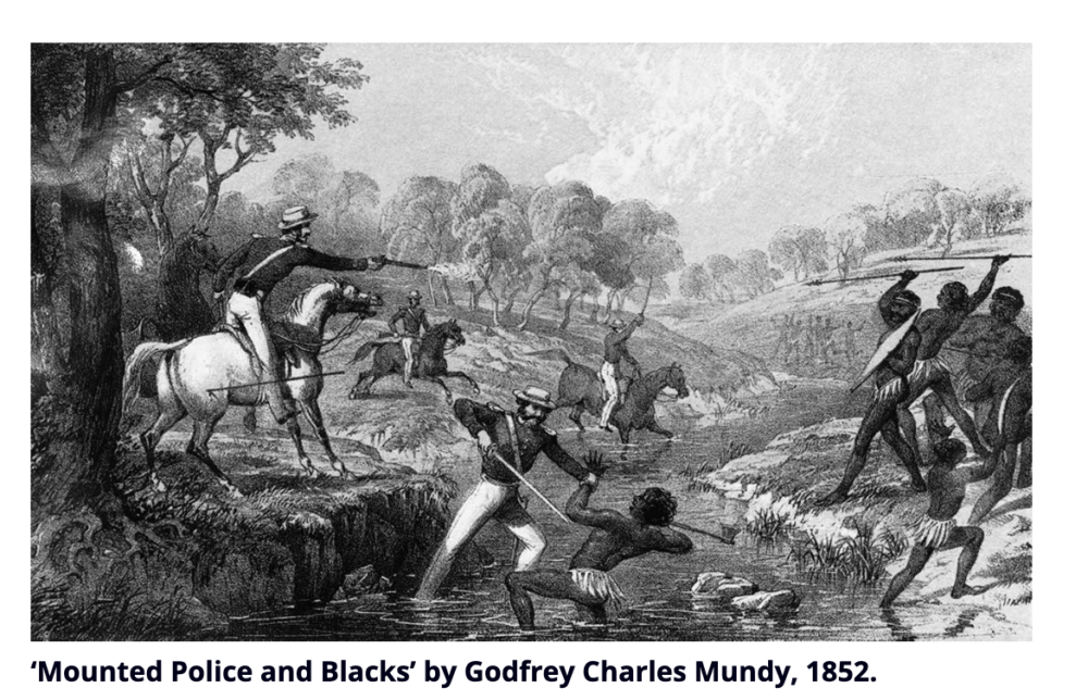 Mounted Police and Blacks - from australianfrontierconflicts.com.au