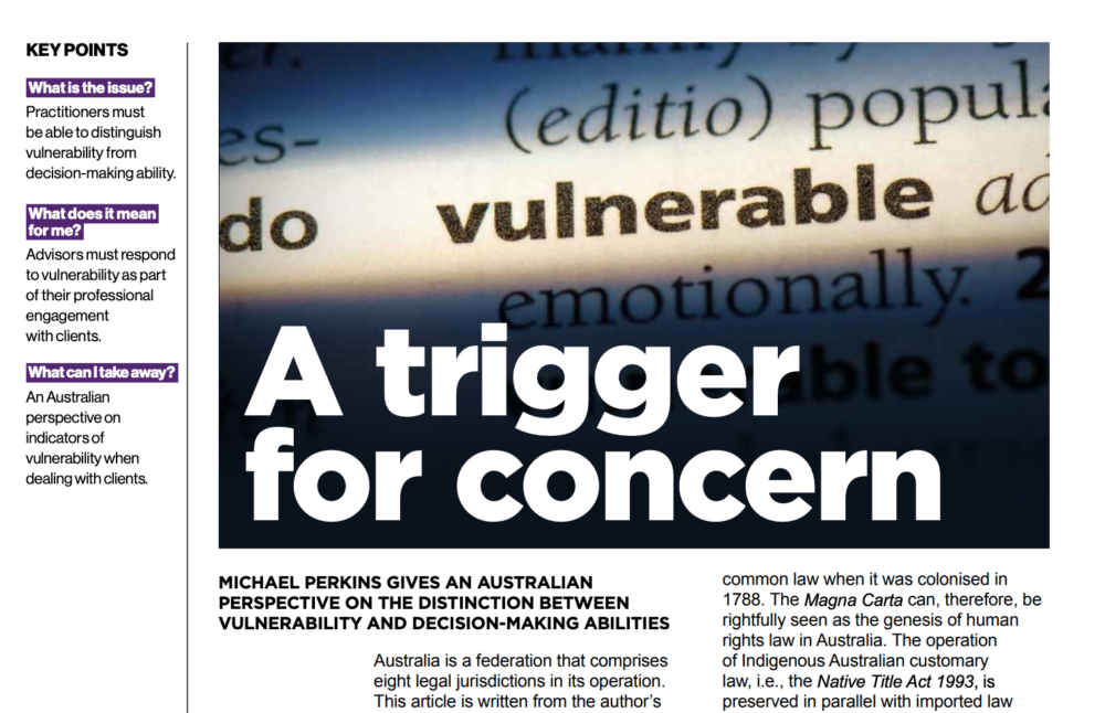 a trigger for concern’, step journal (vol 31 iss2) pp.73-75.
