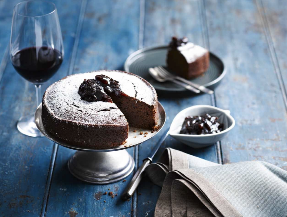 Lyndey Milan's Simple Chocolate Sour Cream Cake with Coffee Spiced Dates