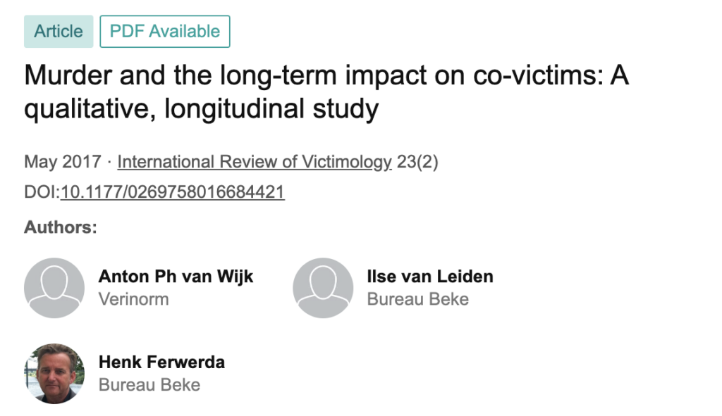 Murder and the long-term impact on co-victims