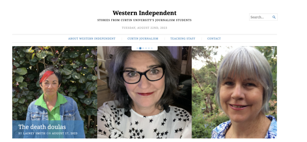 Three death doulas interviewed by Lianey Smith for the Western Independent.