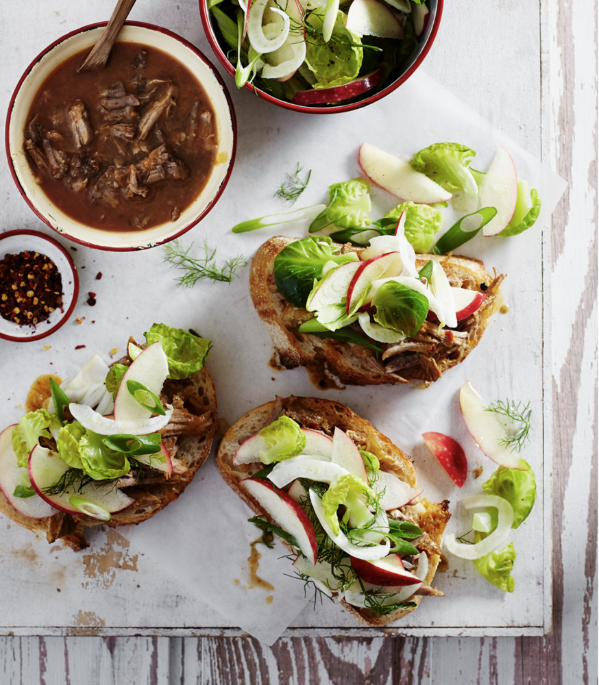 Lyndey Milan's Easy Pulled Pork with Apple and Brussel Sprout Sla