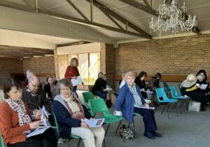 The group starts gathering at the 10am Understand Death Better session, August 3, Hunters Hill