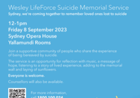 Wesley LifeForce Suicide Memorial Service